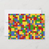 Kleurrijke bouwstenen Verjaardagsjongen Bedankkaart (Achterkant)