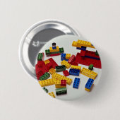 Kleurrijke bouwstenen voor kinderen ronde button 5,7 cm (Voorkant /achterkant)