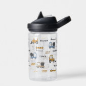 Kleurrijke Bouwtrucks Patroon Waterfles (Links)