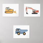 Kleurrijke Bouwvoertuigen Jongensruimte Muurkunst Sets (Voorkant)