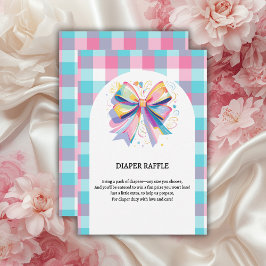 Kleurrijke Bow Baby shower Informatiekaartje