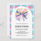 Kleurrijke Bow Baby shower Kaart (Voorkant)