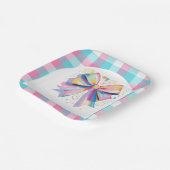 Kleurrijke Bow Baby shower Papieren Bordje (Gebogen)