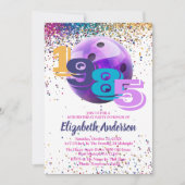 Kleurrijke Bowling 1985 40ste Verjaardag Party Cus Kaart (Voorkant)