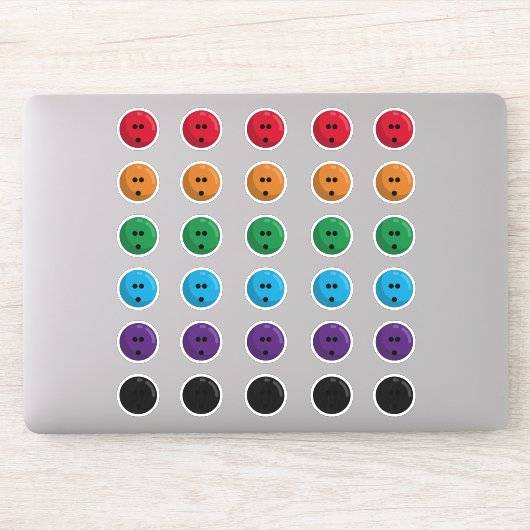 Kleurrijke Bowling Ballen Stickerblad Sticker (Computer)