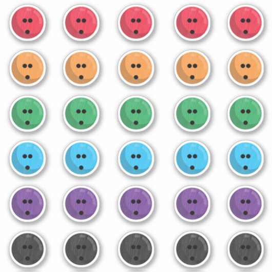 Kleurrijke Bowling Ballen Stickerblad Sticker (Voorkant)