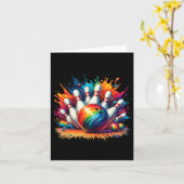 Kleurrijke Bowling Game Day Bowling Lover Schattig Kaart (Gele Bloem)