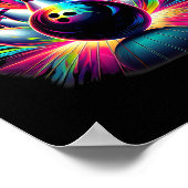 Kleurrijke Bowling Game Day Bowling Schattige Vibr Poster (Hoek)