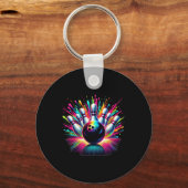 Kleurrijke Bowling Game Day Bowling Schattige Vibr Sleutelhanger (Voorkant)