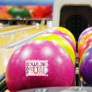 Kleurrijke Bowling Squad Contour Custom-Cut Sticker
