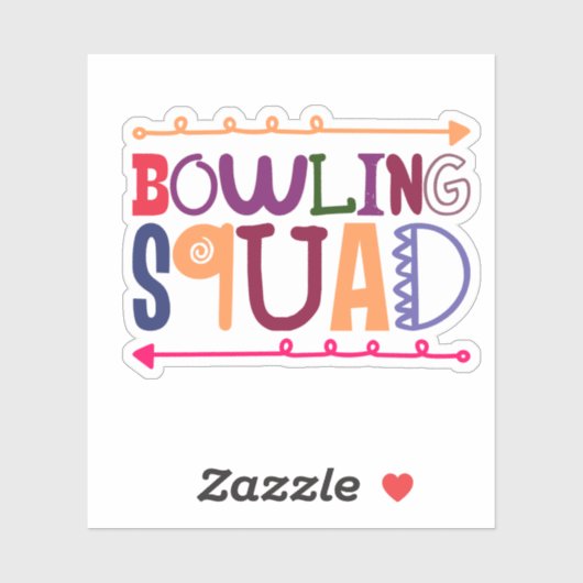 Kleurrijke Bowling Squad Contour Custom-Cut Sticker (Vel)