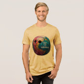Kleurrijke bowlingbal golf van amerika Tri-Blend shirt (Voorkant volledig)