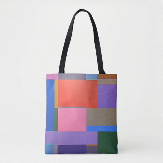 Kleurrijke, boxed en symmetrische patronen. tote bag (Voorkant)