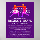 Kleurrijke Boxing Match, Boxing Class Advertentie Poster (Voorkant)