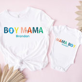 Kleurrijke Boy Mama Naam Zweet Shirten voor Moeder Trui