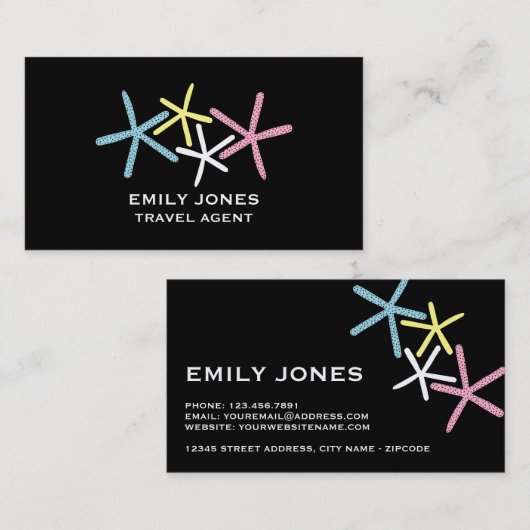 Kleurrijke braadkreeft, reizen en toerisme visitekaartje (Voorkant / Achterkant)