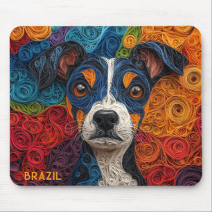 Kleurrijke Braziliaanse Terrier Paper Quilling Por Muismat