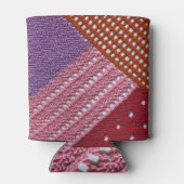 Kleurrijke brei: Abstracte patchwork textuur. Blikjeskoeler (Achterkant)