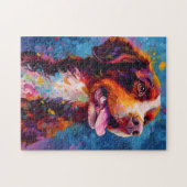 Kleurrijke Bretagne hond Legpuzzel (Horizontaal)