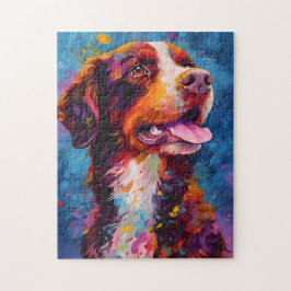 Kleurrijke Bretagne hond Legpuzzel