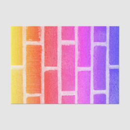 Kleurrijke Brick Wall realistische textuur Fotogra Tissuepapier