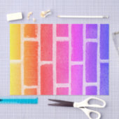 Kleurrijke Brick Wall realistische textuur Fotogra Tissuepapier (Craft)