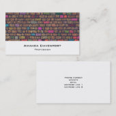 Kleurrijke Brick Wall textuur Visitekaartje (Voorkant / Achterkant)