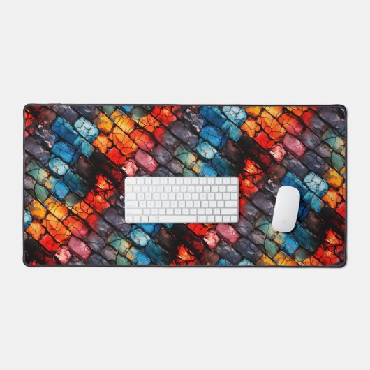 Kleurrijke bricks bureaumat (Keyboard & Muis)