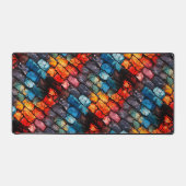 Kleurrijke bricks bureaumat (Voorkant)