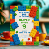 Kleurrijke Bricks Verjaardag – Fun Party Kaart