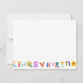 Kleurrijke brief Gepersonaliseerde Leraar Statione Notitiekaartje (Achterkant)