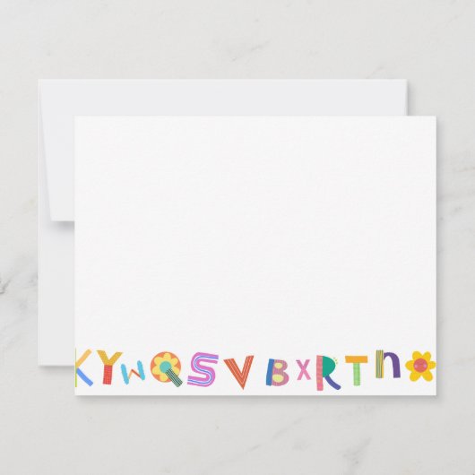 Kleurrijke brief Gepersonaliseerde Leraar Statione Notitiekaartje (Achterkant)