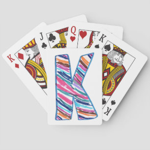 Kleurrijke Brief K zoals in Kay Pokerkaarten