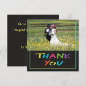 Kleurrijke "brief met een hart" trouwfoto bedankkaart (Voorkant / Achterkant)