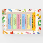 Kleurrijke Briefpapier lerarenklasregels Spandoek (Horizontaal)