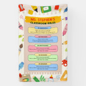 Kleurrijke Briefpapier lerarenklasregels Spandoek (Verticaal)