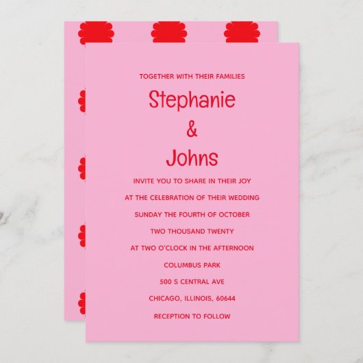 Kleurrijke Bright Bold Bloemen Sinaasappel Roze Br Kaart (Voorkant / Achterkant)