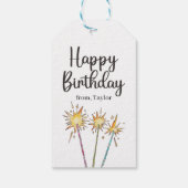 Kleurrijke Bright Candles Sparkles Gelukkige Verja Cadeaulabel (Achterkant)