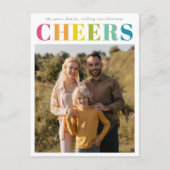Kleurrijke Bright Cheers Kerstfoto Vakantie Briefkaart (Voorkant)