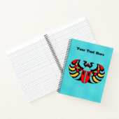 Kleurrijke Bright-Egyptische Scarab Beetle op Aqua Notitieboek (Binnen)