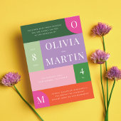 Kleurrijke Bright en Bold Sinaasappel en Roze Brui Kaart