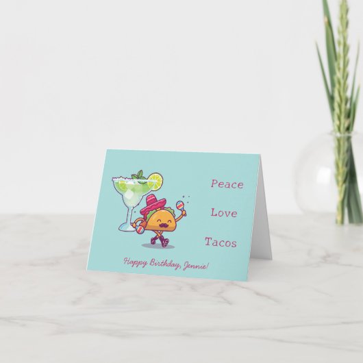 Kleurrijke Bright en Fun Girly Happy Birthday Kaart (Voorkant)