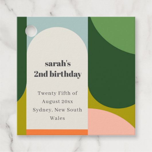 Kleurrijke Bright Groovy Retro Arch Elke dag van d Bedankjes Labels (Voorkant)