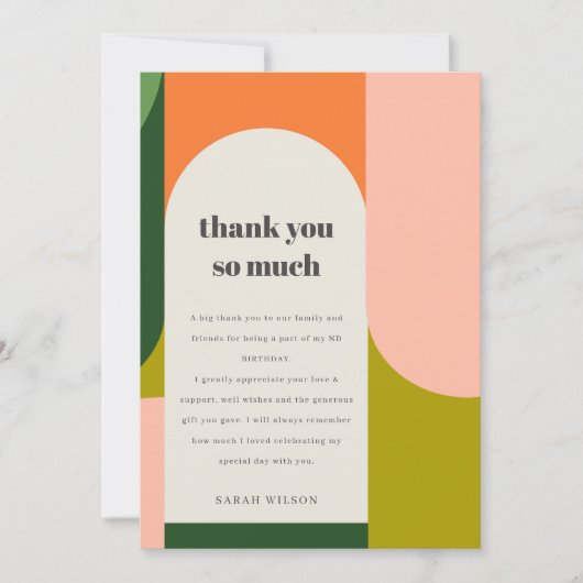 Kleurrijke Bright Groovy Retro Arch Elke dag van d Bedankkaart (Voorkant)