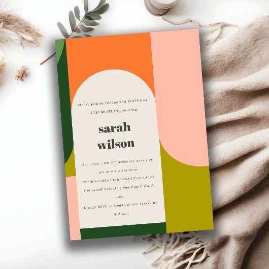 Kleurrijke Bright Groovy Retro Arch Elke dag van d Kaart