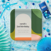 Kleurrijke Bright Groovy Retro Arch Elke dag van d Papieren Bordje (Feest)