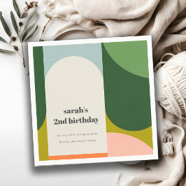 Kleurrijke Bright Groovy Retro Arch Elke dag van d Servet