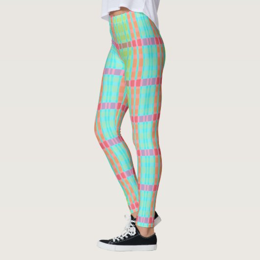 Kleurrijke Bright Plaid Leggings (Links)