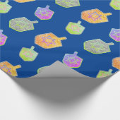 Kleurrijke Bright Spinning Star Dreidels Hanukkah Cadeaupapier (Hoek)