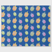 Kleurrijke Bright Spinning Star Dreidels Hanukkah Cadeaupapier (Vlak)